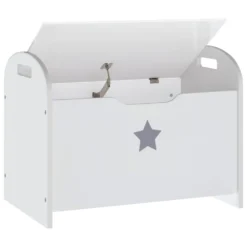 VIDAXL Banc De Rangement Pour Enfants Blanc 62x40x46,5 Cm Mdf -Pas Cher Jardinoa Magasin 645a96bb8d2e56.09710301