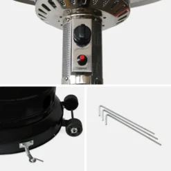 Chauffage D'extérieur à Gaz 13kw - Siberia - Parasol Chauffant Noir. Avec Roulettes Et Stabilisateur -Pas Cher Jardinoa Magasin 645b9071857e44.50505567