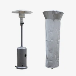 Chauffage D'extérieur Gaz 12.5kw - Finland - Parasol Chauffant Gris Réglable. Porte En Façade. Roulettes Et Housse