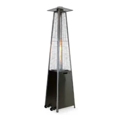 Parasol Chauffant Au Gaz Pyramide - Greenland Avec Housse De Protection Grise - Chauffage D'extérieur 11.2kw En Acier Inoxydable. -Pas Cher Jardinoa Magasin 645b9087971341.67374599
