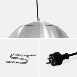 Parasol Chauffant électrique Suspendu 1500w – Oslo – Chauffage D’extérieur Type Halogène. Kit De Suspension Inclus (chaîne Et -Pas Cher Jardinoa Magasin 645b908fa31393.80972350