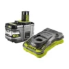 Ryobi 1 Batterie Lithium+ 18v - 9,0 Ah High Energy Et 1 Chargeur Ultra Rapide 5,0 A