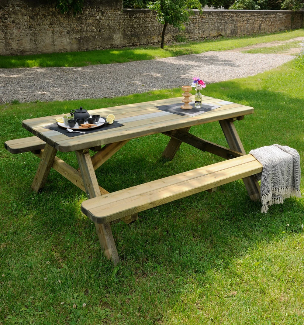 Robuste - Table Pique-nique - L. 180 Cm 2 Robuste - Table Pique-nique - L. 180 Cm – Image 2