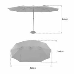Parasol Double 2,7x4,6m Linai Noir -Pas Cher Jardinoa Magasin 645b94467536e0.84401636
