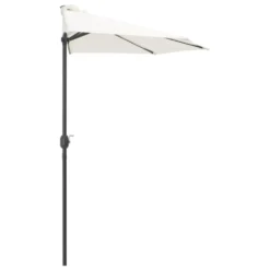 VIDAXL Parasol De Balcon Avec Mât En Aluminium Sable 270x144 Cm Demi -Pas Cher Jardinoa Magasin 645e3152a978b4.79992119