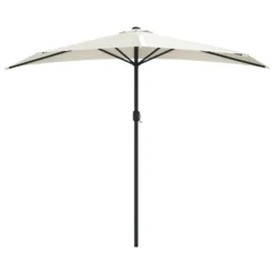 VIDAXL Parasol De Balcon Avec Mât En Aluminium Sable 270x144 Cm Demi -Pas Cher Jardinoa Magasin 645e3152acb9b2.24973345