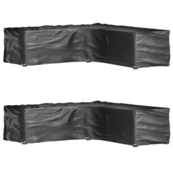 VIDAXL Housses De Salon De Jardin En Forme De L 2 Pcs 16 œillets