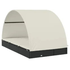 VIDAXL Transat 2 Places Avec Toit Rond Noir 211x112x140 Cm 11 VIDAXL Transat 2 Places Avec Toit Rond Noir 211x112x140 Cm -Pas Cher Jardinoa Magasin 645eceef0d3726.63817551