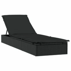 VIDAXL Transats 2 Pcs Avec Table Noir Résine Tressée -Pas Cher Jardinoa Magasin 645ecf025e3665.19625744