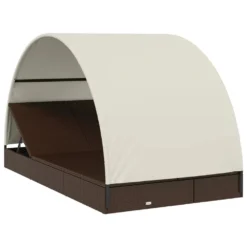VIDAXL Transat 2 Places Avec Toit Rond Marron 211x112x140 Cm -Pas Cher Jardinoa Magasin 645ecf03dc26d1.76233109