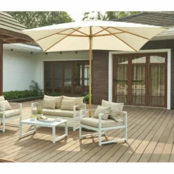 Parasol Droit Moana En Bambou Contreplaqué Et Tissu Beige Clair -Pas Cher Jardinoa Magasin 646229b5852cf9.04678742