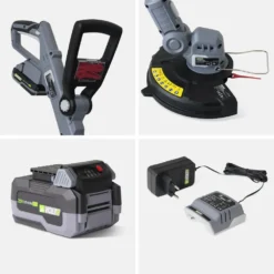 Voltr - Tondeuse à Gazon Sans Fil 30cm Batterie 20v Lithium 4ah Et Chargeur + Débroussailleuse Sans Fil ø25cm Avec Batterie Lithium -Pas Cher Jardinoa Magasin 64627aebebc862.99329642