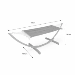 Hamac En Bois - Hamaca - Hamac 317x100cm Avec Toile En Coton -Pas Cher Jardinoa Magasin 64627e2ae7b949.64562103