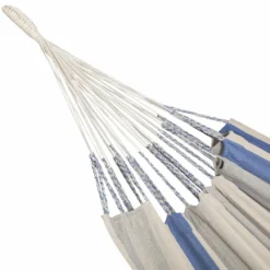 Toile De Hamac Rayée - Bleu Turquoise / Gris Clair / écru. 1 Personne. 100% Polycoton. 240x160cm 7 Toile De Hamac Rayée - Bleu Turquoise / Gris Clair / écru. 1 Personne. 100% Polycoton. 240x160cm -Pas Cher Jardinoa Magasin 64627e2c194c50.47654936