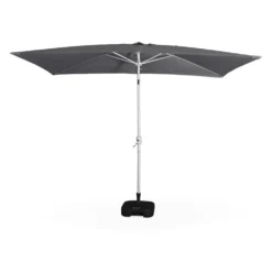 Parasol Wissant. 2x3m. Couleur Gris. Mât Central. Aluminium Anodisé Orientable. Manivelle D'ouverture -Pas Cher Jardinoa Magasin 64627e3ea3c5a2.98816631