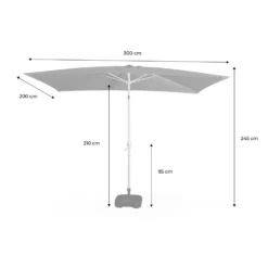 Parasol Wissant. 2x3m. Couleur Sable. Mât Central. Aluminium Anodisé Orientable. Manivelle D'ouverture -Pas Cher Jardinoa Magasin 64627e45032a64.62907542