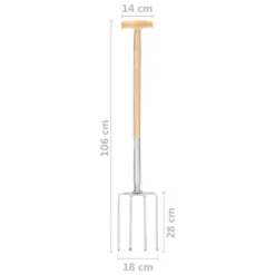 VIDAXL Fourche à Creuser De Jardin Poignée En T Inox Et Bois De Frêne -Pas Cher Jardinoa Magasin 6464c6307753f5.81770310