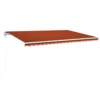 VIDAXL Auvent Automatique Capteur De Vent Led 500x350 Cm Orange Marron