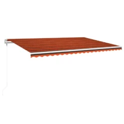 VIDAXL Auvent Automatique Capteur De Vent Led 500x350 Cm Orange Marron -Pas Cher Jardinoa Magasin 6467160dd375c2.61571692