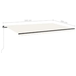 VIDAXL Auvent Manuel Rétractable 500x300 Cm Crème -Pas Cher Jardinoa Magasin 6467160f4e5ed4.90597800