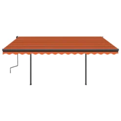 VIDAXL Auvent Automatique Rétractable Poteaux 4x3,5 M Orange Marron -Pas Cher Jardinoa Magasin 64671619d421c7.40791692