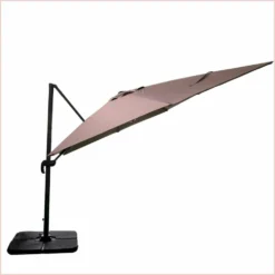 Parasol Déporté Marron Natural + Dalle Et Housse L400xh272xl300 - Jules - Cezare -Pas Cher Jardinoa Magasin 646bb5c37235e5.48911405