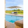 Parasol Déporté Gris Clair + Dalle Et Housse L400xh272xl300 - Jules - Cezare