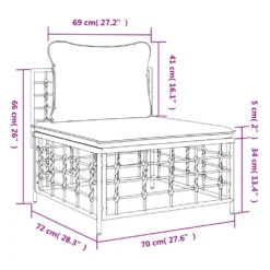 VIDAXL Canapé Central De Jardin Avec Coussin Beige Résine Tressée -Pas Cher Jardinoa Magasin 646d0fff4620d9.89406682