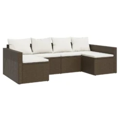 VIDAXL Salon De Jardin 2 Pcs Avec Coussins Marron Résine Tressée -Pas Cher Jardinoa Magasin 646d11dd638b81.83861165