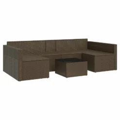 VIDAXL Salon De Jardin 2 Pcs Avec Coussins Marron Résine Tressée -Pas Cher Jardinoa Magasin 646d11dd76ab64.74556943