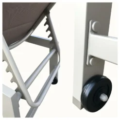 Baisao - Bain De Soleil Droit Textilène Aluminium - Inclinable Et Confortable - Léger Et Facile à Déplacer - Roulettes Arrière - -Pas Cher Jardinoa Magasin 646d14a68404f6.01442659