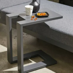 Lot De 2 Bains De Soleil Avec Tablettes En Aluminium Gris -Pas Cher Jardinoa Magasin 646e012116be70.08192979