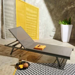 Lot De 2 Bains De Soleil En Acier Gris -Pas Cher Jardinoa Magasin 646e013317d592.25333635