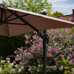 Parasol Déporté 2x3 M Et 4 Dalles à Remplir Aluminium Taupe -Pas Cher Jardinoa Magasin 646e58dd5528d9.68542654