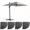 Parasol Déporté 2x3 M Et 4 Dalles Lestées Aluminium Taupe