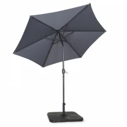 Parasol Droit Inclinable 3m Et 4 Dalles à Lester Remplissables Gris -Pas Cher Jardinoa Magasin 646e58f0ec90d7.09441210