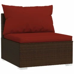 VIDAXL Salon De Jardin 3 Pcs Avec Coussins Résine Tressée Marron -Pas Cher Jardinoa Magasin 646f533335a410.11001297