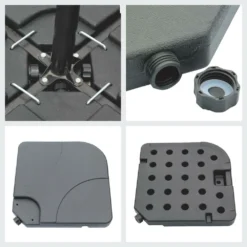 Oahu - Lot De 4 Dalles Carrées - Bases De Lestage Pour Parasol Pied En Croix - Remplissage Sable Ou Eau -Pas Cher Jardinoa Magasin 646f5505e508e0.85544281