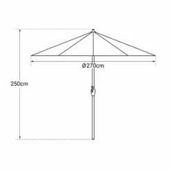 Hapuna - Parasol Droit Rond Diamètre 2,70 Mètres Inclinable - Aluminium - Protection Uv - Ouverture Facile, Manivelle -Pas Cher Jardinoa Magasin 646f55067f1694.99314313