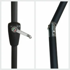 Hapuna - Parasol Droit Rond Diamètre 2,70 Mètres Inclinable - Aluminium - Protection Uv - Ouverture Facile, Manivelle -Pas Cher Jardinoa Magasin 646f55088b7e06.11290745