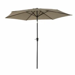 Hapuna - Parasol Droit Rond Diamètre 2,70 Mètres Inclinable - Aluminium - Protection Uv - Ouverture Facile, Manivelle