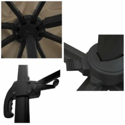 Oahu - Parasol Déporté Avec Housse De Rangement - Inclinable Rotatif Et Rabattable - Protection Uv - Ouverture Facile - Taupe 3x3m -Pas Cher Jardinoa Magasin 646f550a952333.95687803