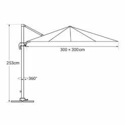 Oahu - Parasol Déporté Avec Housse De Rangement - Inclinable Rotatif Et Rabattable - Protection Uv - Ouverture Facile - Taupe 3x3m -Pas Cher Jardinoa Magasin 646f550ab010d4.48291822