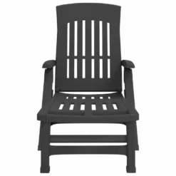 VIDAXL Chaise Longue Pliable Avec Roues Anthracite Pp -Pas Cher Jardinoa Magasin 6470a72b1235e9.73168520