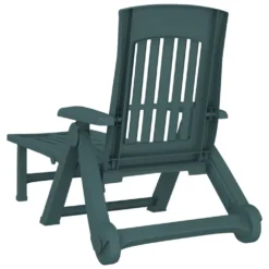VIDAXL Chaise Longue Pliable Avec Roues Vert Pp -Pas Cher Jardinoa Magasin 6470a72d534273.17985752