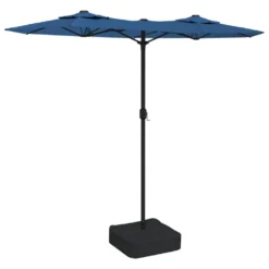 VIDAXL Parasol à Double Tête Avec Led Bleu Azuré 316x240 Cm