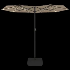 VIDAXL Parasol à Double Tête Avec Led Taupe 316x240 Cm -Pas Cher Jardinoa Magasin 6470a731366e13.29275547