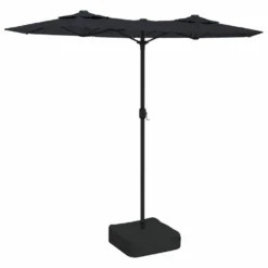 VIDAXL Parasol à Double Tête Avec Led Noir 316x240 Cm