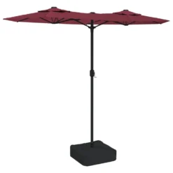 VIDAXL Parasol à Double Tête Avec Led Rouge Bordeaux 316x240 Cm