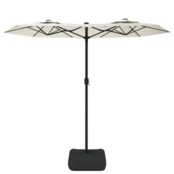 VIDAXL Parasol à Double Tête Blanc Sable 316x240 Cm -Pas Cher Jardinoa Magasin 6470a734ae61f4.40122906